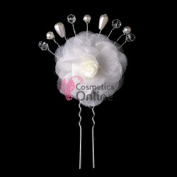 Ac metalic pentru par ACM020 Argintii cu perlute